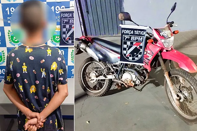 Força Tática recupera moto furtada por adolescente em Cidade Nova
