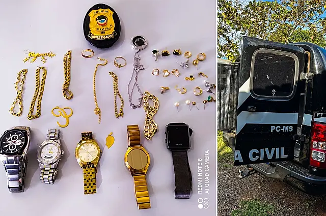 Polícia recupera joias furtadas e prende autor em flagrante