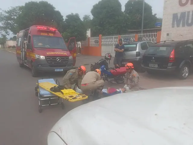 Motociclista fica ferida em acidente com carro em Corumbá