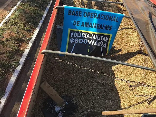 Maconha é apreendida em meio a carga de farelo de aveia em MS