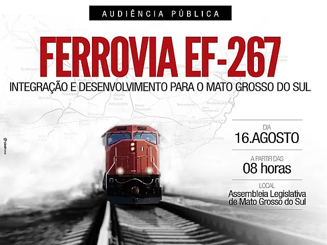 Audiência pública discute ampliação de ferrovia em Mato Grosso do Sul nesta sexta