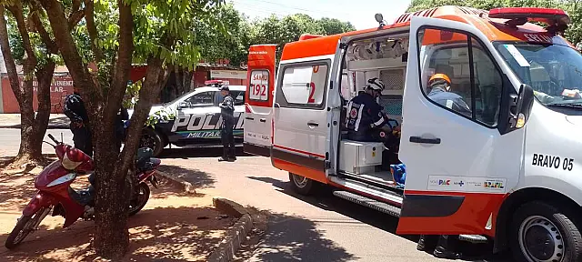 Motociclista fica ferido após colisão com camionete em Aquidauana
