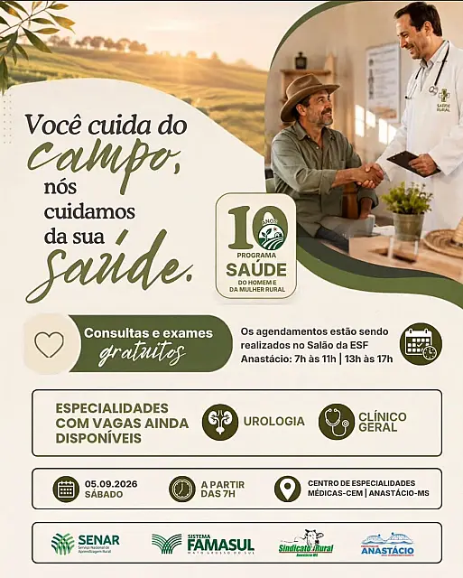 Anastácio oferece consultas com especialistas em parceria com SENAR e Sindicato Rural