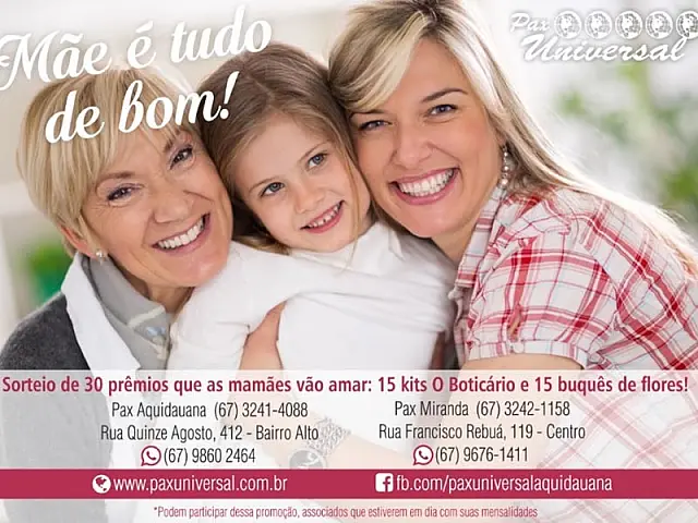 Pax Universal promove campanha de Dia das Mães