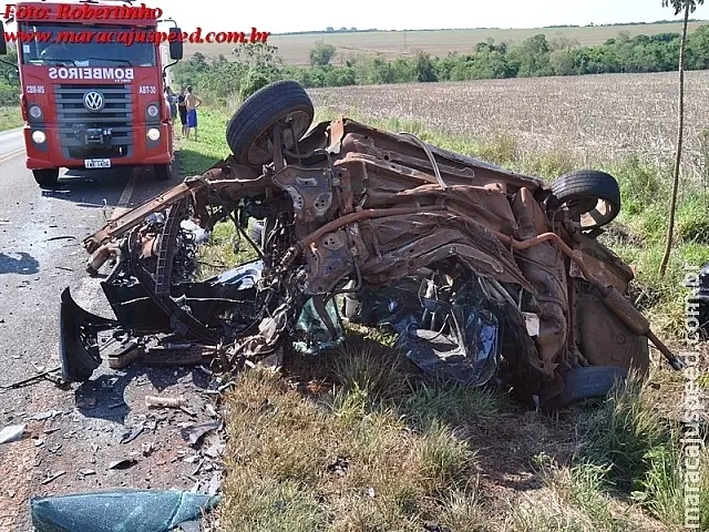 Acidente frontal mata 3 na MS-157 e pode ter ocorrido durante ultrapassagem