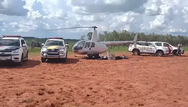 Helicóptero do MS é apreendido em SP com 250 kg de cocaína