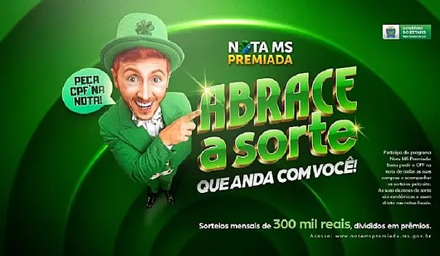 Ganhador de R$100 mil do Nota MS Premiada ainda não resgatou dinheiro