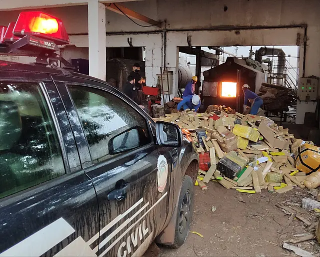 Polícia Civil de Guia Lopes da Laguna incinera 5 toneladas de drogas