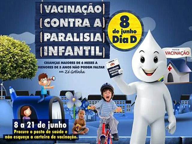 Dia D de vacinação contra a Poliomielite ocorre neste sábado