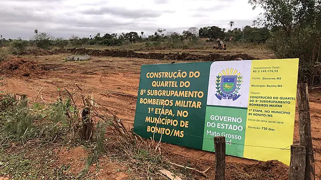 Governo inicia a construção do Corpo de Bombeiros de Bonito