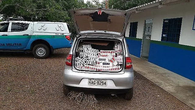 PMA apreende veículo carregado com cigarros contrabandeados