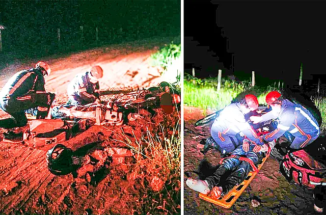 Motociclista fica ferido ao colidir em vaca na rodovia que liga Piraputanga a Palmeiras