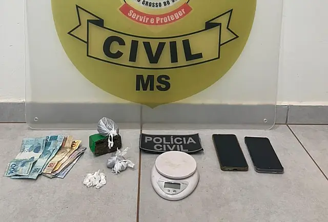 Operação apreende drogas e conduz suspeitos em Paraíso das Águas