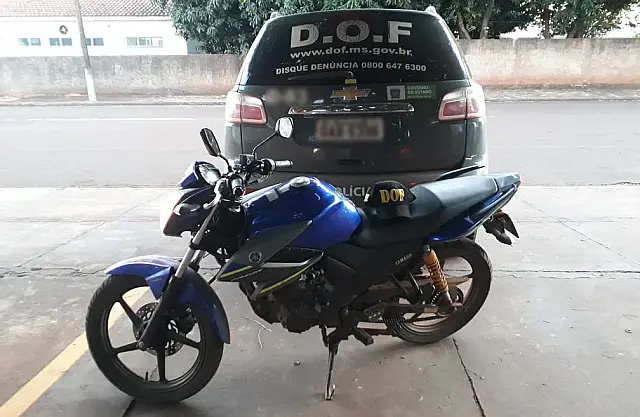 PM localiza moto roubada durante diligências em Sidrolândia