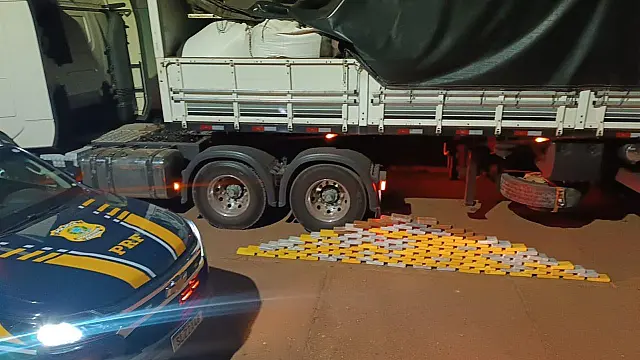 PRF apreende mais de 140 kg de cocaína em carreta na BR-262