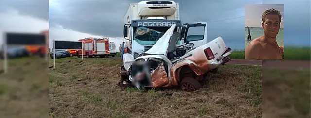 Acidente entre caminhonete e caminhão mata produtor rural de 32 anos entre Nioaque e Sidrolândia