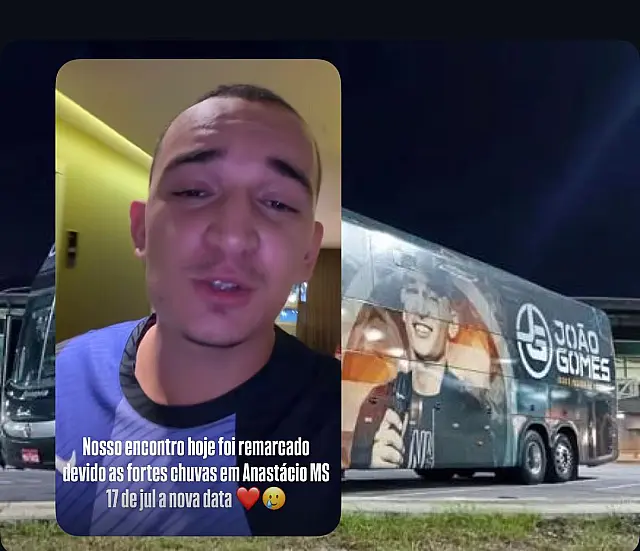 Show de João Gomes em Anastácio será remarcado para julho, anuncia cantor