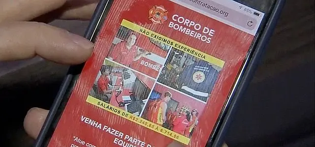 Golpe em nome do Corpo de Bombeiros circula pela internet e oferece salário de R$ 6,7 mil