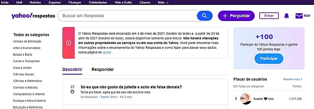 Yahoo Respostas será desativado em maio de 2021