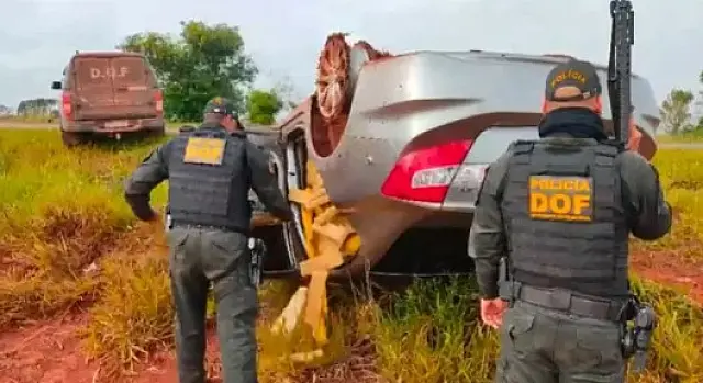 Suspeito é preso após capotar carro com mais de 800 quilos de droga na MS-295