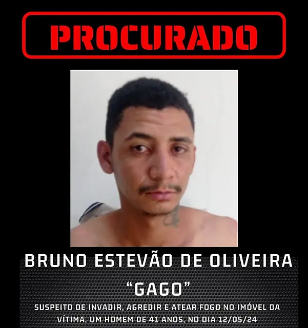 Polícia procura por suspeito de tentar matar morador em incêndio na Capital