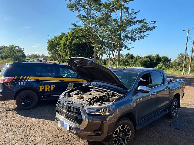 PRF recupera caminhonete furtada na BR-267 em Nova Alvorada do Sul