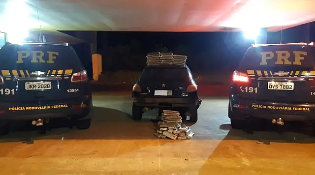PRF apreende 79,9 kg de maconha e prende suspeito por tráfico de drogas e embriaguez ao volante