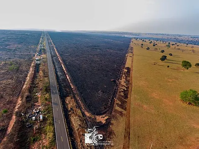 Bombeiros sobrevoam região do Pantanal para analisar focos de incêndio espalhados no Estado