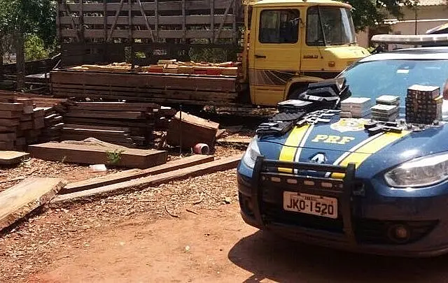 PRF apreende carregamento de maconha e armas em fundo falso de caminhão