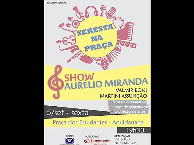 Seresta na Praça será atração das sextas-feiras em Aquidauana