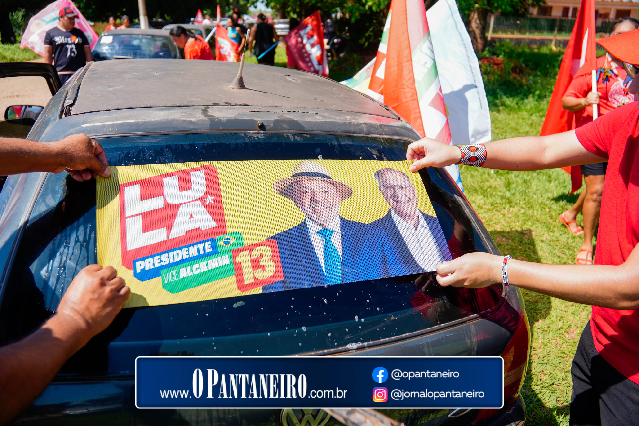 Carreata do Lula em Nioaque - Brejão e cidade O Pantaneiro