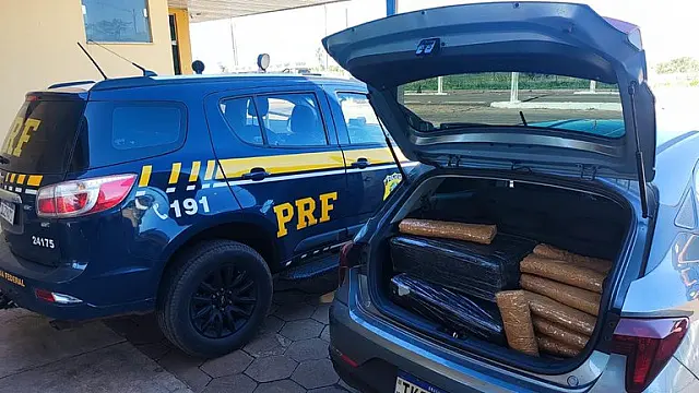 PRF apreende 340 quilos de drogas após motorista abandonar veículo na BR-267