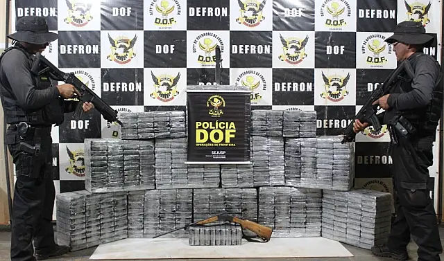 DOF apreende carga de cocaína avaliada em R$ 50 milhões