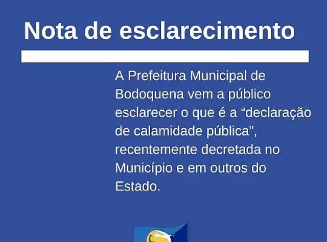 Prefeitura de Bodoquena esclarece situação de calamidade pública