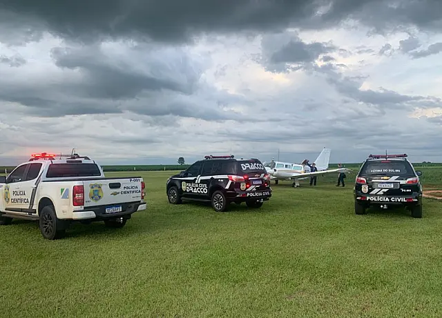 Polícias Civil e Militar apreendem aeronave em Fátima do Sul