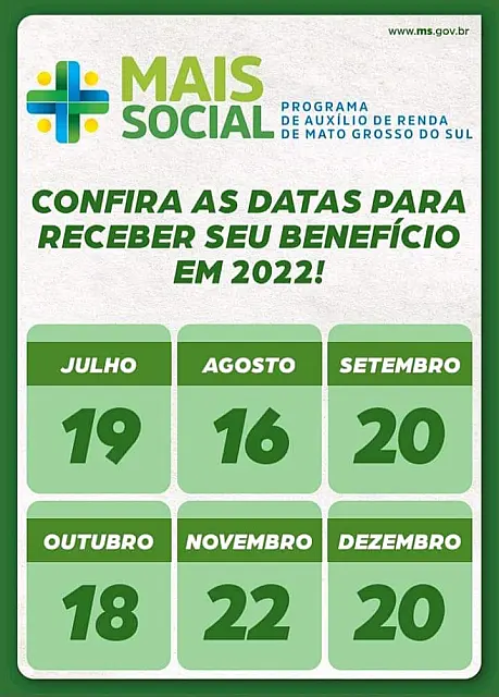 Em outubro, depósito do Mais Social será no dia 18