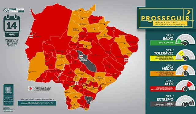 Aquidauana continua no "alerta vermelho" para contágio