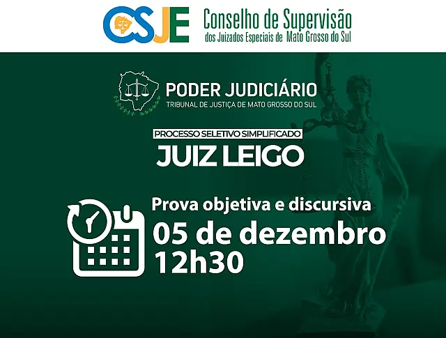 Provas do processo seletivo de juízes leigos serão no domingo
