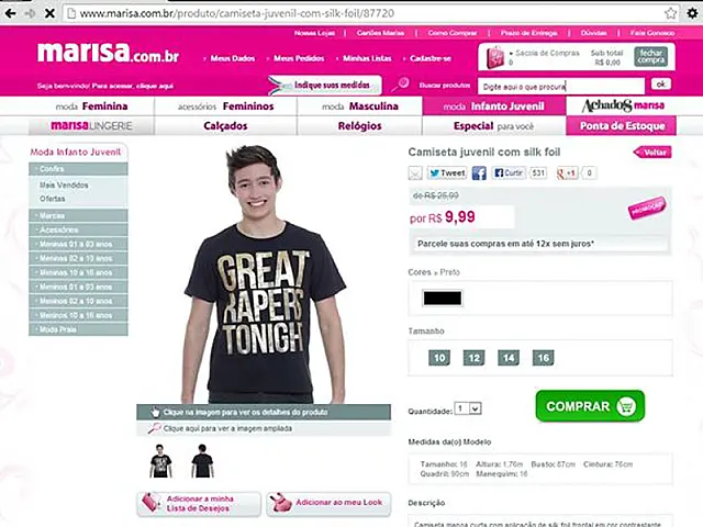 Erro de grafia faz grande rede vender camiseta com frase obscena