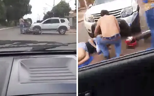 Após furar preferencial, condutor atinge motociclista