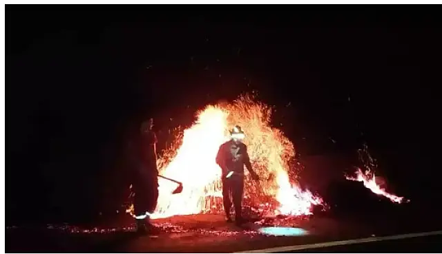 Carroceria de carreta que ia para Aquidauana pega fogo na BR-163