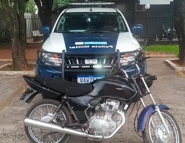 Polícia Militar recupera motocicleta furtada em Aquidauana