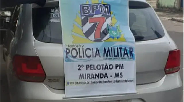 PM de Miranda identifica carro suspeito e apreende veículo roubado há quatro anos