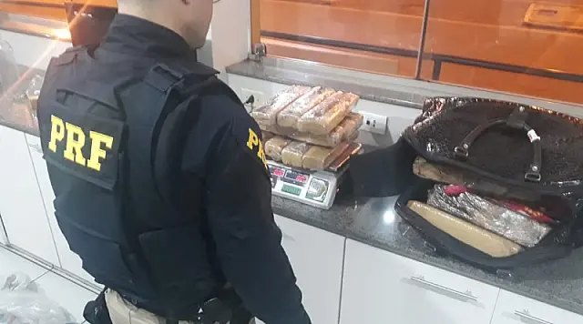 PRF apreende 16kg de maconha com passageiro que iria para Minas