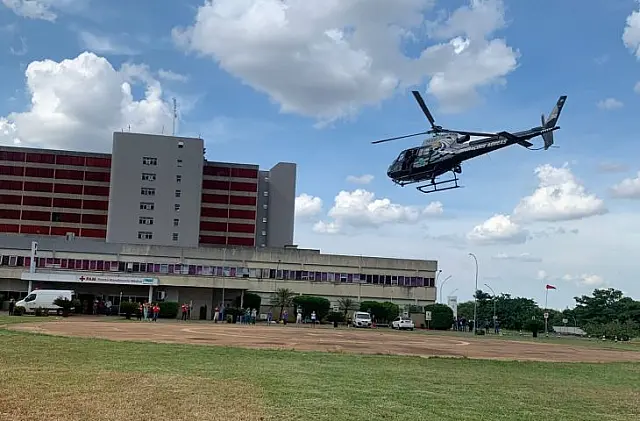 HRMS e Sejusp auxiliam treinamento de hospital da Capital com helicóptero