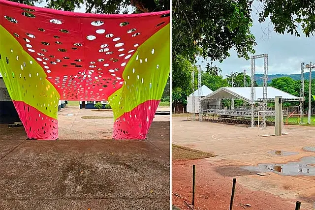 Piraputanga começa a recebeu estrutura de Carnaval