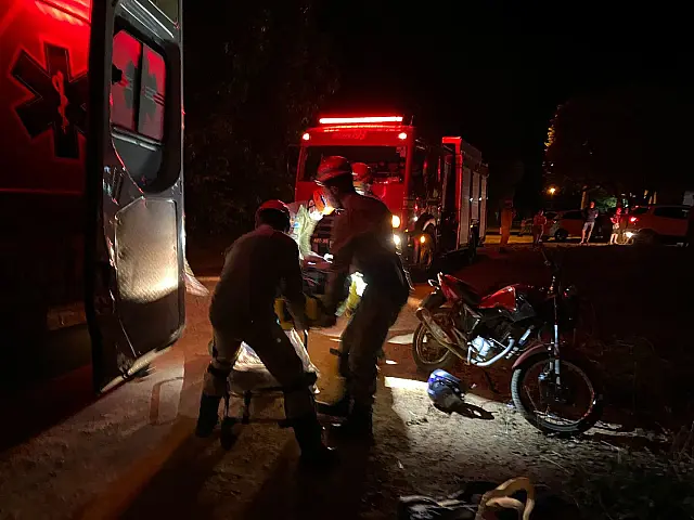 Motociclista fica ferido após sofrer queda de moto em Anastácio