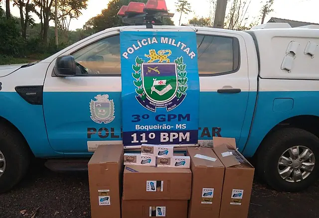 PM apreende carga de cigarro contrabandeado que vinha para Aquidauana