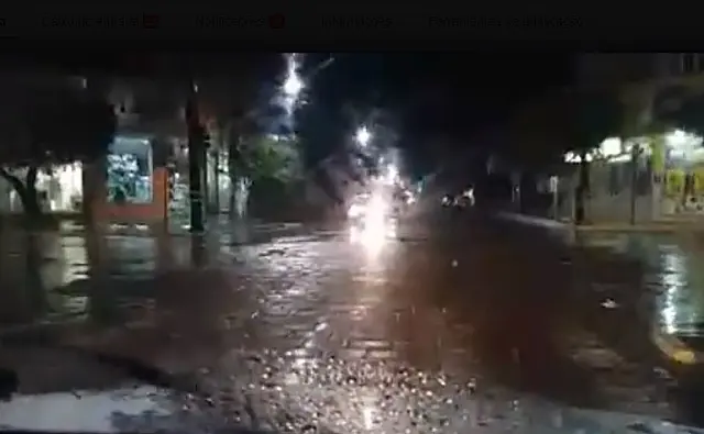 Alerta se confirma e temporal chega derrubando árvores em Aquidauana