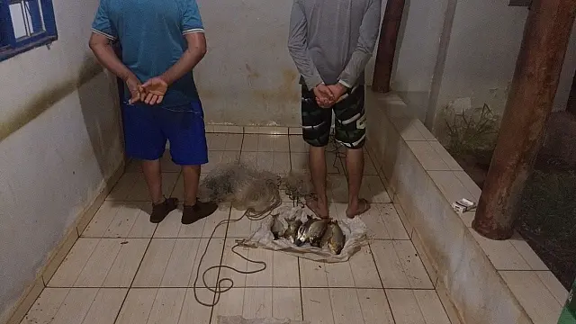 Pescadores são presos em flagrante usando tarrafa no rio Miranda